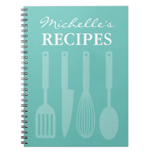 Personalised kitchen utensils recipe book notebook