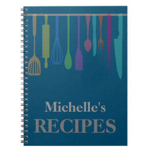 Personalised kitchen utensils recipe notebook