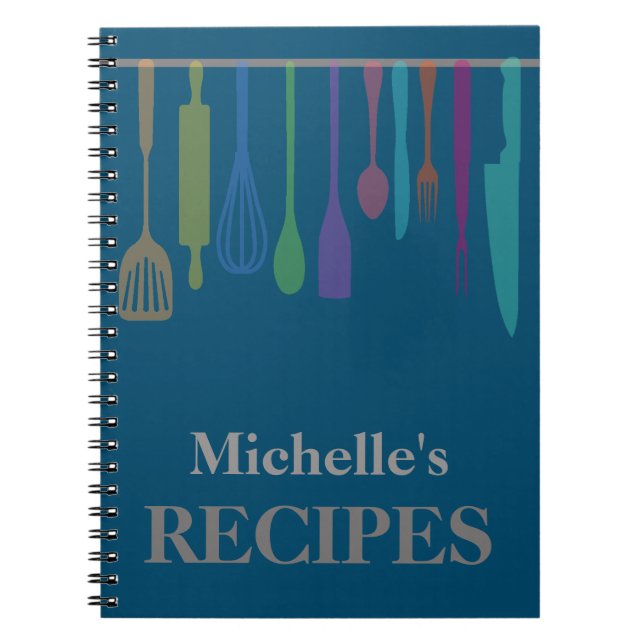Personalised kitchen utensils recipe notebook (Front)