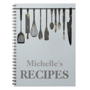 Personalised kitchen utensils recipe notebook