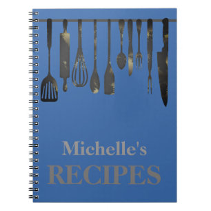 Personalised kitchen utensils recipe notebook