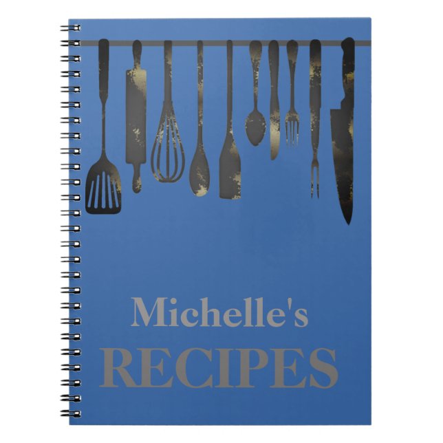 Personalised kitchen utensils recipe notebook (Front)