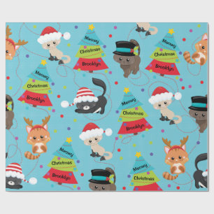Personalised Kitten Christmas Wrapping Paper