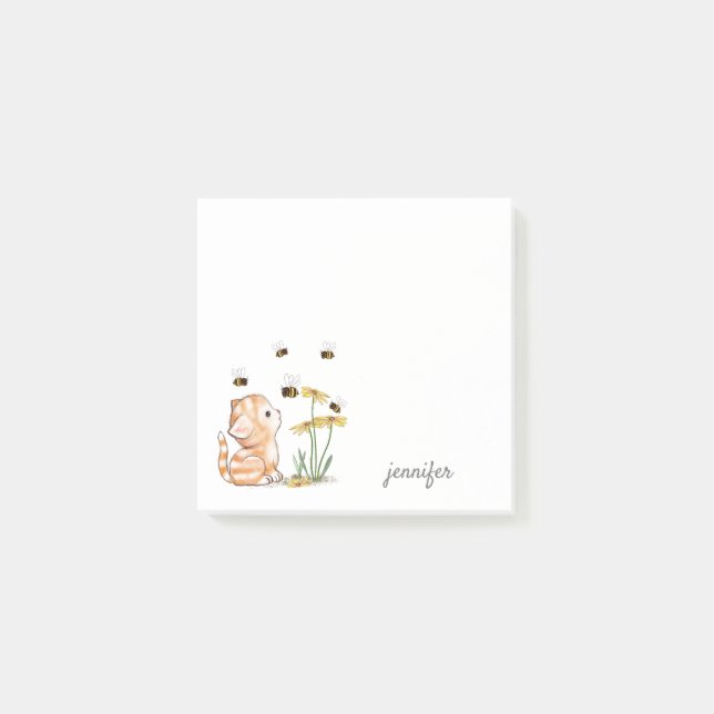 Personalised Kitten Post it Notes (Front)