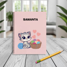  Personalised  Kitten Yarn Deluxe Spiral Notebook