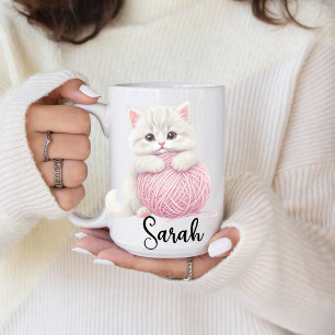 Personalised Kitten Yarn Play Time Mug