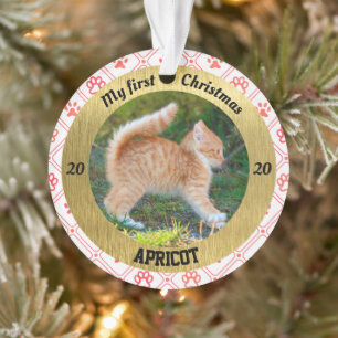 Personalised Kitten's First Christmas Photo Ornament