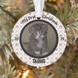Personalised Kitten's First Christmas Photo Ornament