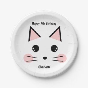 Personalised Kitty Cat Paper Plate