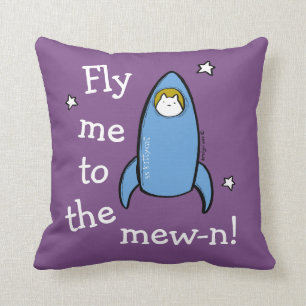 Personalised Kitty Cat Space Rocket Adventures. Cushion