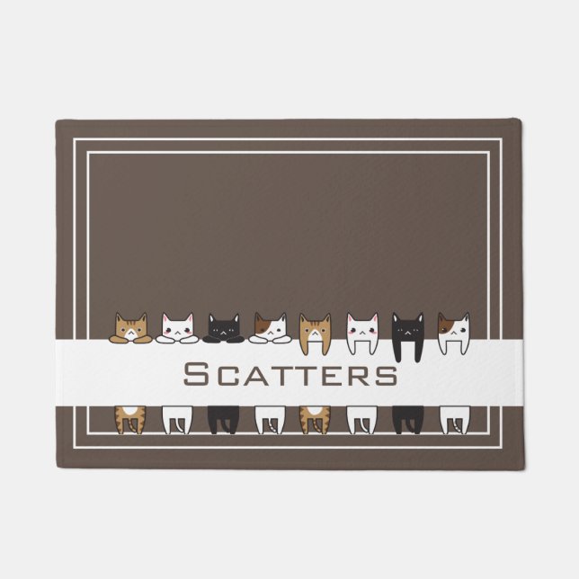 Personalised Kitty Cats Food & Water Mat (Front)