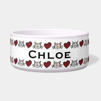 Personalised Kitty Love Pet Feed Bowl