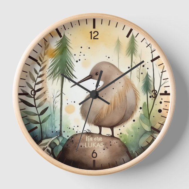 Personalised Kiwi Clock (Front)