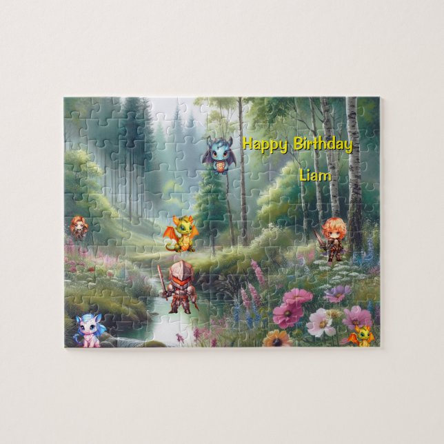 Personalised Knights and Dragons Puzzle (Horizontal)