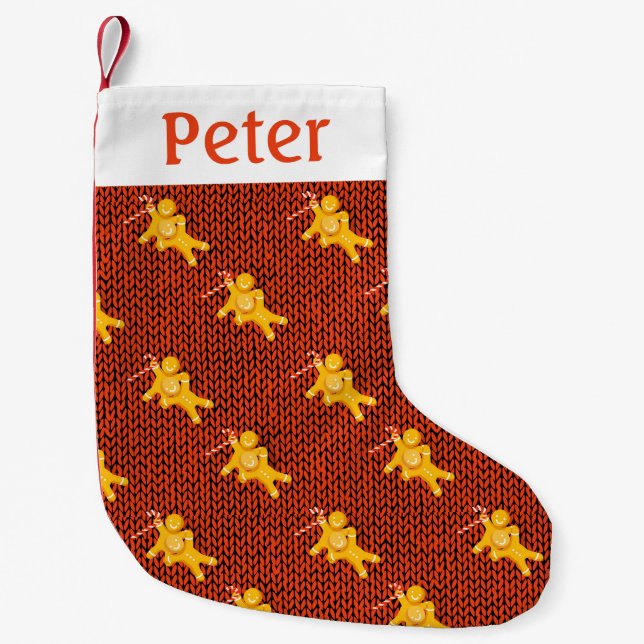 Personalised Knit Pattern Christmas Stocking  (Front)