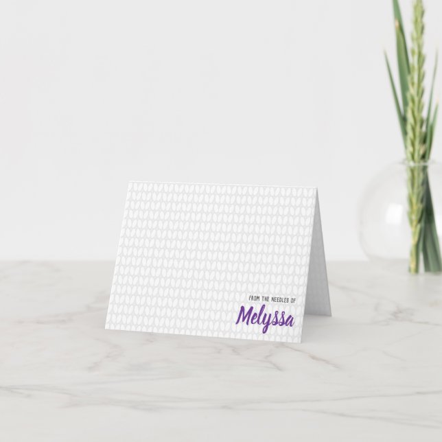 Personalised Knit Stitch Note Cards (Front)
