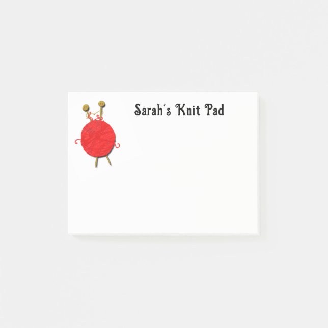 Personalised Knitter Gift Post-it Notes (Front)