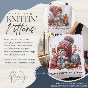 Personalised Knittin' Kittens Tote