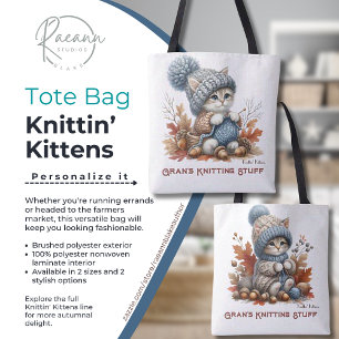 Personalised Knittin' Kittens Tote
