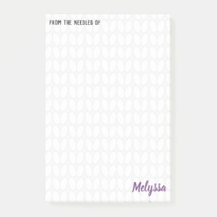 Personalised Knitting Stitch Post-it Notes