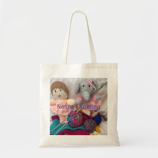Personalised Knitting Tote Bag (Front)