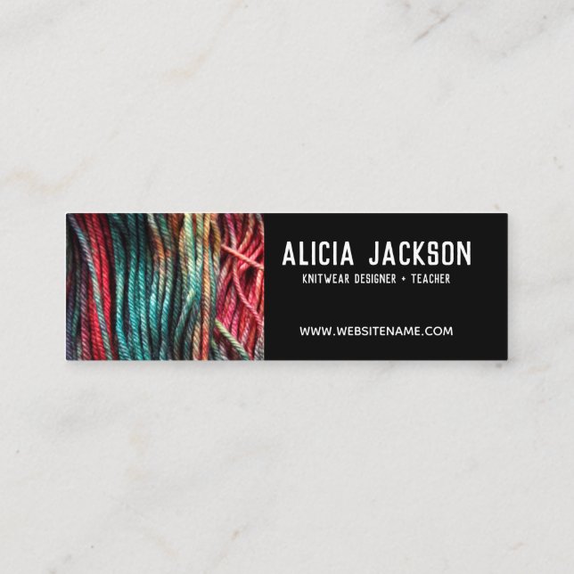 Personalised | Knitting | Yarn Mini Business Card (Back)