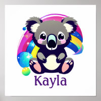 Personalised Koala Bear and Rainbow