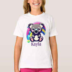 Personalised Koala Bear and Rainbow T-Shirt