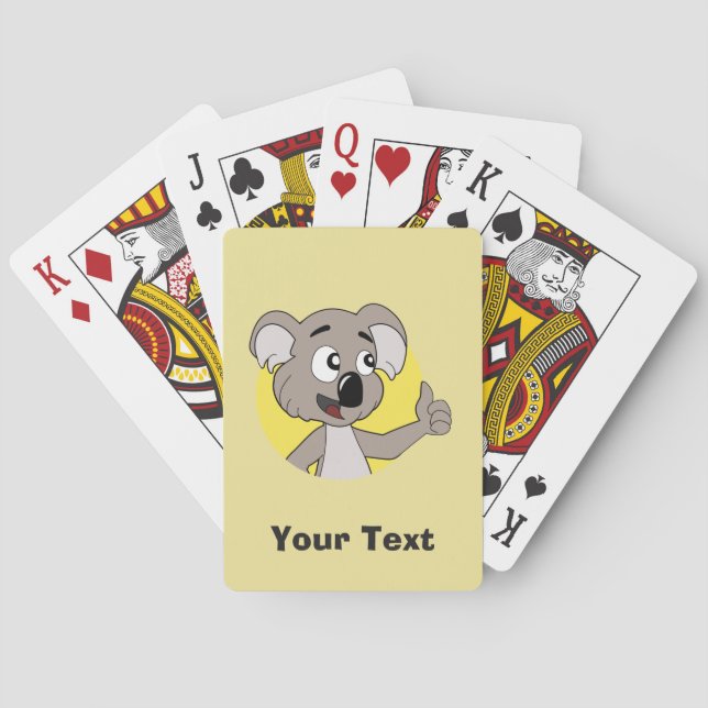 Personalised Koala bear cartoon Playing Cards (Back)