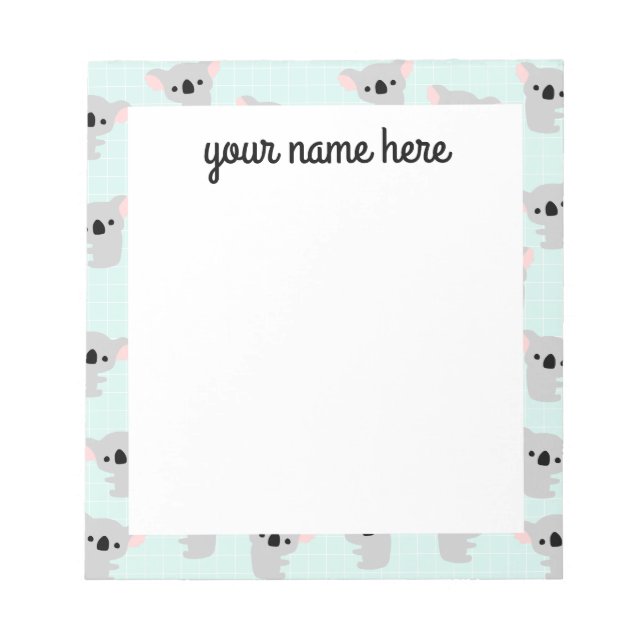 Personalised Koala Bear Notepad (Front)