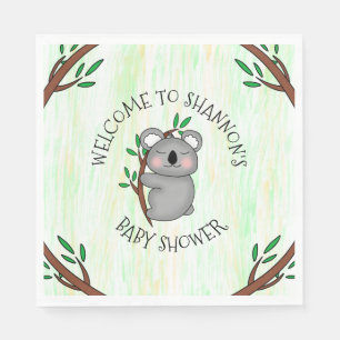 Personalised Koala Bear Themed Baby Shower Napkin