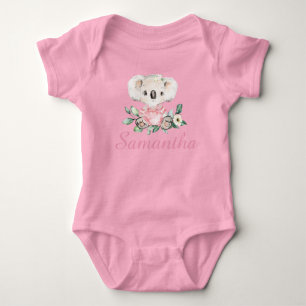 Personalised Koala Floral T Shirt for 1st Birthday