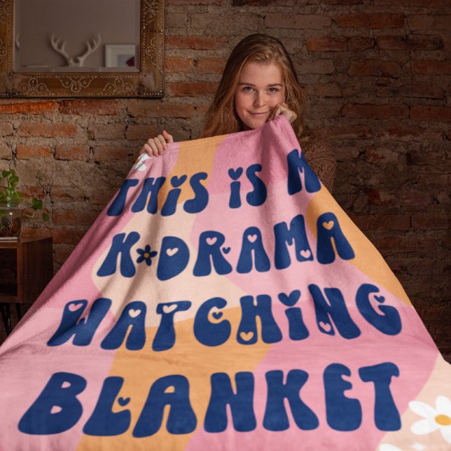 Personalised Korean Drama Lover KDrama Watching Sherpa Blanket (Creator Uploaded)