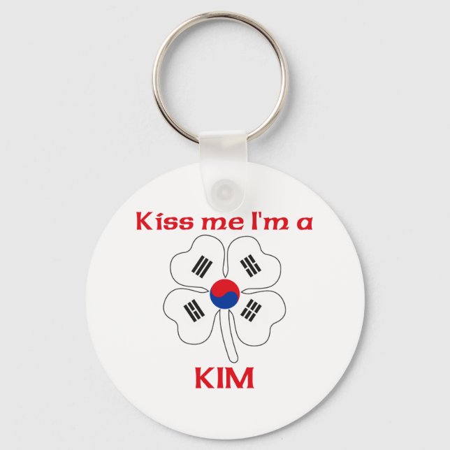 Personalised Korean Kiss Me I'm Kim Key Ring (Front)