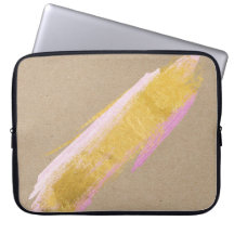 Personalised Kraft Gold Pink Laptop Sleeve