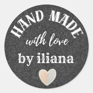 Personalised Kraft Handmade With Love Classic Roun Round Sticker