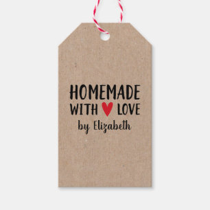 Personalised Kraft Homemade With Love Gift Tags