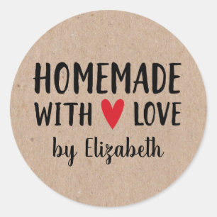 Personalised Kraft Homemade With Love Sticker