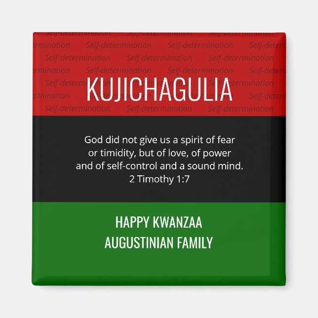 Personalised KUJICHAGULIA Kwanzaa Magnet (Front)