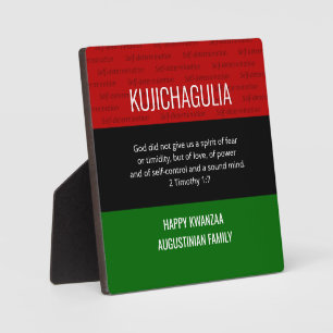 Personalised KUJICHAGULIA Kwanzaa Plaque