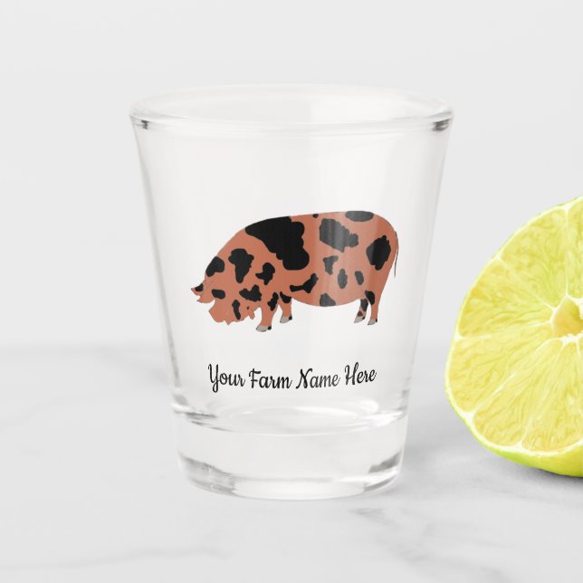 Personalised KuneKune Pig Farm Shot Glass (Front)
