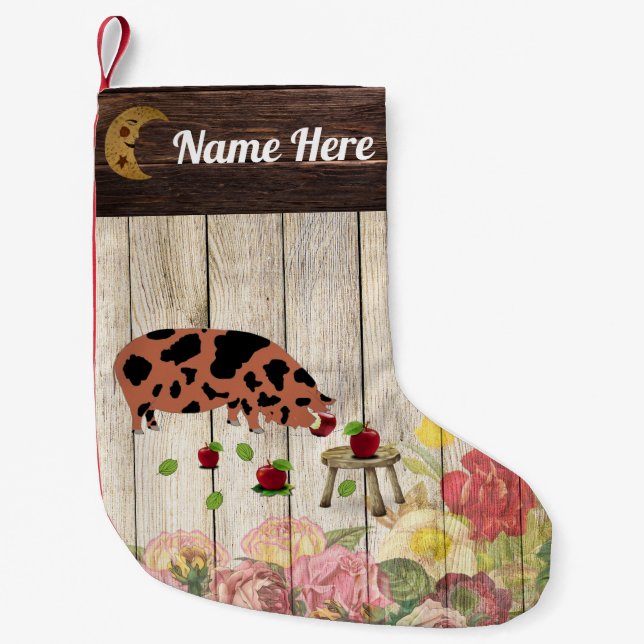 Personalised KuneKune Pig Farm Small Christmas Stocking (Front)