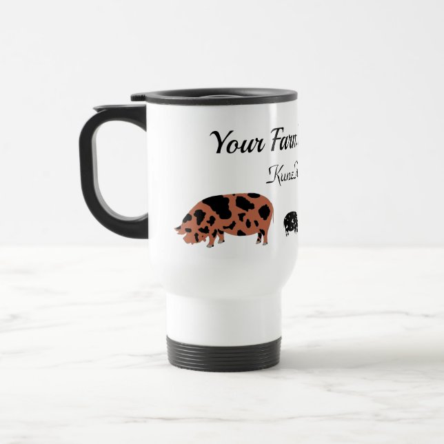 Personalised KuneKune Pig Farm Travel Mug (Left)