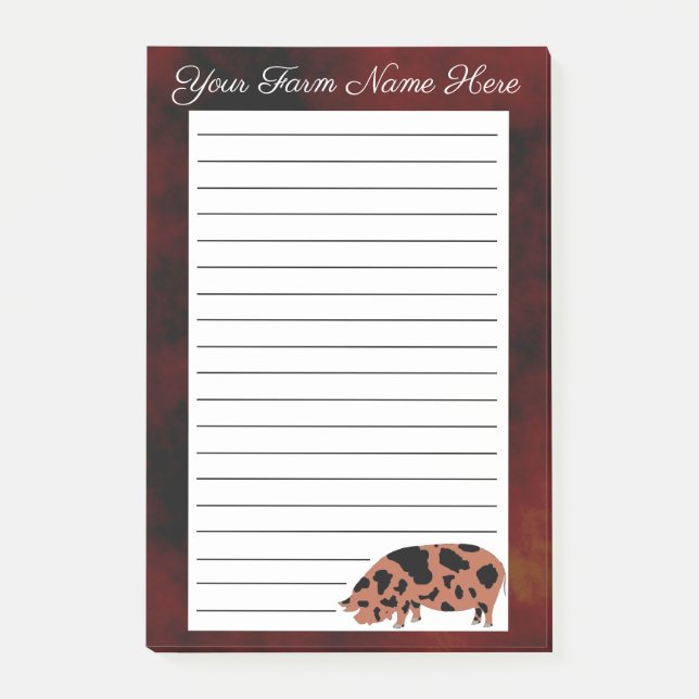 Personalised KuneKune Pig Post-it Notes (Front)