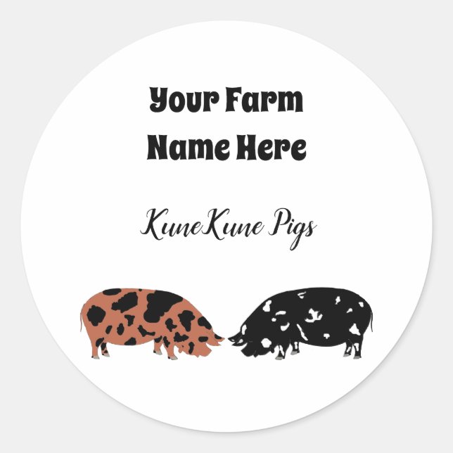 Personalised KuneKune Pig Sticker (Front)