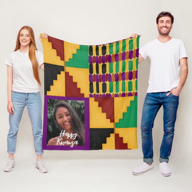 Personalised Kwanzaa pattern  Fleece Blanket (In Situ)