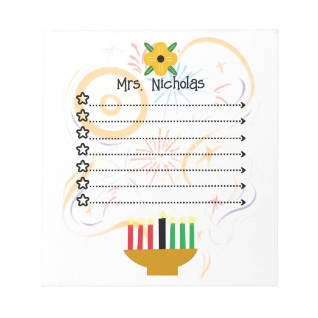 Personalised Kwanzaa To-Do List Notepad (Front)