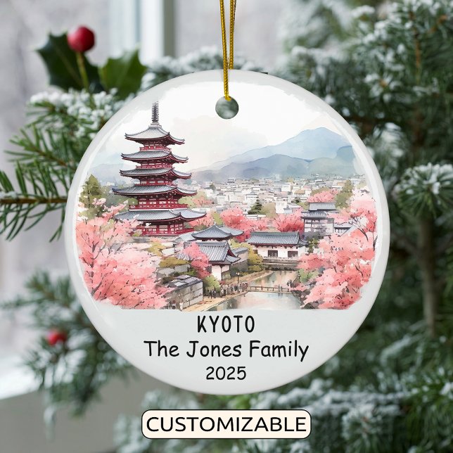 Personalised Kyoto Ornament, Japan Ceramic Tree Decoration (Creator Uploaded)