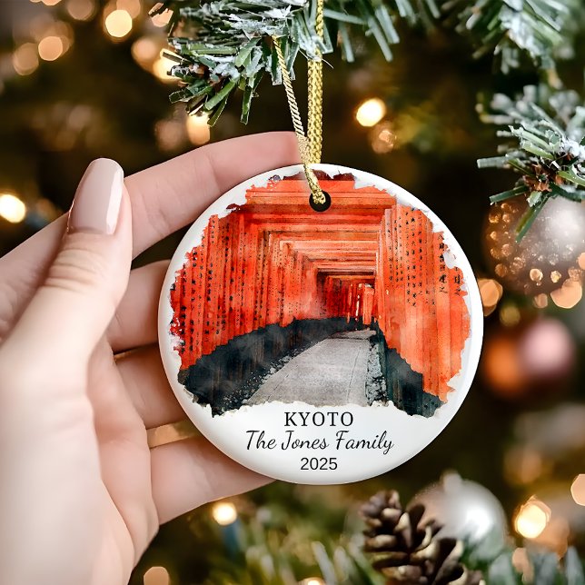 Personalised Kyoto Ornament, Japan Gift Ceramic Tree Decoration (Creator Uploaded)