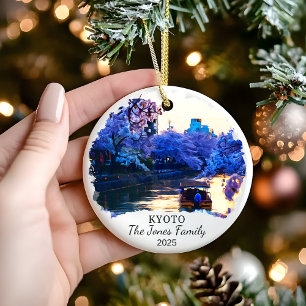Personalised Kyoto Ornament, Japan Gift Ceramic Tree Decoration